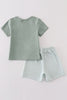 Green gingham boy set