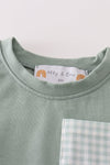 Green gingham boy bubble