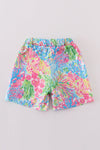 Pink tropical boy swim trunk