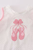 Pink ballet shoes applique girl set