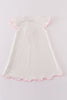 Pink ballet shoes applique girl dress