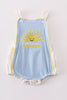 Blue you are my sunshine applique boy bubble