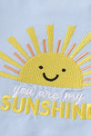 Blue you are my sunshine applique boy set