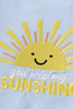 Blue you are my sunshine applique boy set