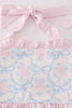 Blue bow tie print smocked 2pc girl swimsuit