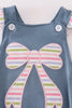 Blue bow applique girl bubble