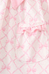 Pink bow football embroidery dress