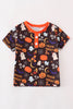 Orange halloween ruffle boy top