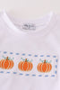 Blue plaid pumpkin embroidery boy set