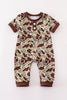 Brown camouflage boy romper