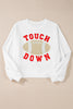 Fiery Red TOUCH DOWN Football Graphic Pullover Sweatshirt