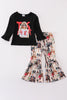 Black music fan bell pants set