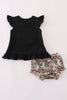 Black camouflage pumpkin applique bloomer set