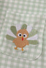 Sage turkey embroidery gingham button down shirt