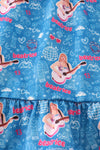 Blue music fan girl pajamas dress