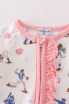 Baseball print girl romper