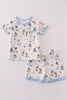 Baseball print boy pajamas set