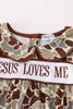 Camouflage jesus loves me embroidery girl set