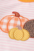 Pink stripe pumpkin applique girl set