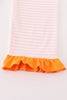 Pink stripe pumpkin applique girl set