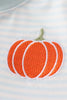 Blue pumpkin embroidery stripe top