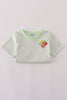 Green turkey embroidery stripe top