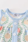 Blue pumpkin print baby girl set