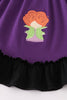 Purple halloween witch applique dress