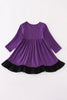 Purple halloween witch applique dress
