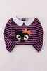 Purple halloween cat stripe dress 2pc set
