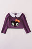 Purple halloween cat stripe dress 2pc set