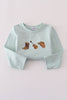 Blue boots embroidery pants set