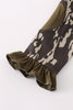 Camouflage print ruffle pants set