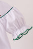 White wreath smocked romper