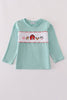 Green farm embroidery top