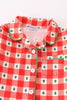 Red christmas tree gingham boy pajamas set