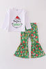 Green grinch print girl set