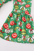 Green grinch print girl set