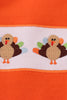 Orange turkey embroidery top