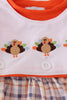 Orange turkey embroidery bubble set