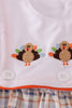 Orange turkey embroidery bubble set