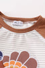 Rust stripe turkey applique boy top