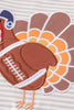 Rust stripe turkey applique boy top