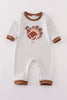 Rust stripe turkey applique boy romper