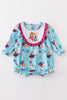 Blue princess embroidery ruffle bubble