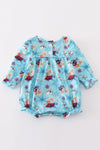 Blue princess embroidery ruffle bubble