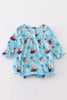 Blue princess embroidery ruffle bubble