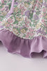 Purple floral print ruffle bloomer set