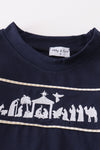 Navy nativity embroidery boy set