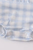 Blue farm embroidery plaid bubble